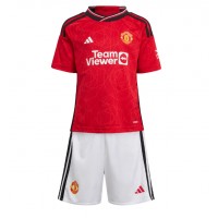 Billiga Manchester United Antony #21 Barnkläder Hemma fotbollskläder till baby 2023-24 Kortärmad (+ Korta byxor)
